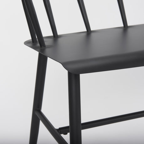 Mercana Colin 61.0L x 21.5W x 14.6H Black Metal Bench