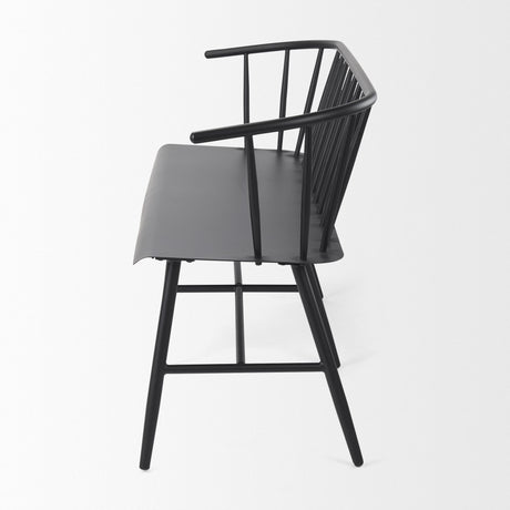 Mercana Colin 61.0L x 21.5W x 14.6H Black Metal Bench