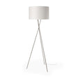 Mercana Ambrose 20.0L x 20.0W x 61.8H Silver Metal W/Beige Fabric Shade Floor Lamp
