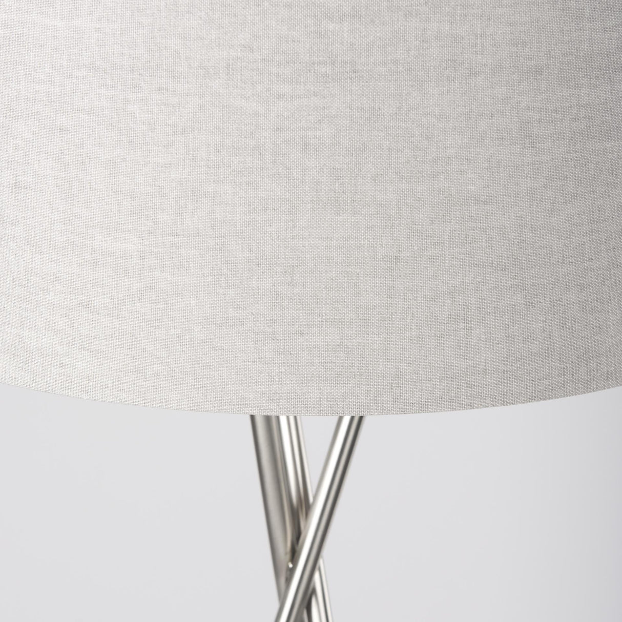 Mercana Ambrose 20.0L x 20.0W x 61.8H Silver Metal W/Beige Fabric Shade Floor Lamp