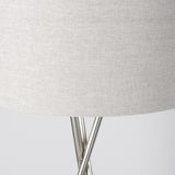 Mercana Ambrose 20.0L x 20.0W x 61.8H Silver Metal W/Beige Fabric Shade Floor Lamp