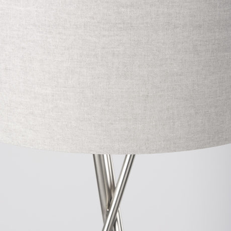 Mercana Ambrose 20.0L x 20.0W x 61.8H Silver Metal W/Beige Fabric Shade Floor Lamp