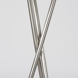 Mercana Ambrose 20.0L x 20.0W x 61.8H Silver Metal W/Beige Fabric Shade Floor Lamp