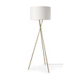 Mercana Ambrose 20.0L x 20.0W x 61.8H Gold Metal W/Cream Fabric Shade Floor Lamp