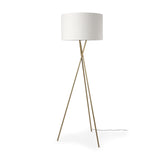 Mercana Ambrose 20.0L x 20.0W x 61.8H Gold Metal W/Cream Fabric Shade Floor Lamp
