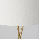 Mercana Ambrose 20.0L x 20.0W x 61.8H Gold Metal W/Cream Fabric Shade Floor Lamp