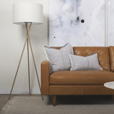 Mercana Ambrose 20.0L x 20.0W x 61.8H Gold Metal W/Cream Fabric Shade Floor Lamp