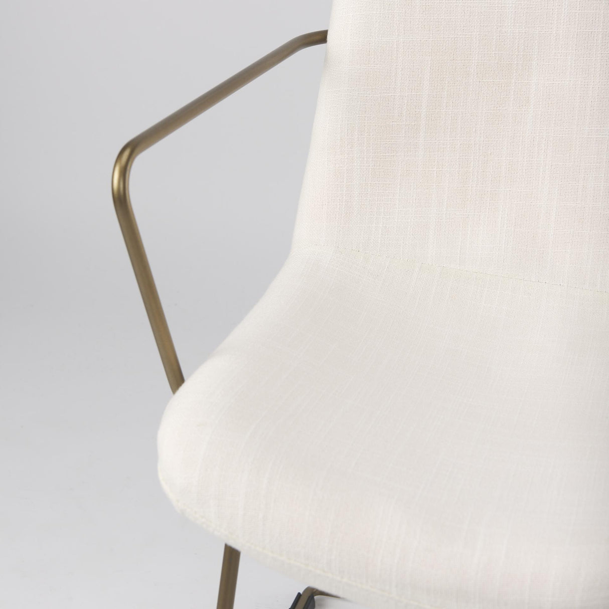 Mercana Sawyer Cream Fabric Wrap Gold Metal Frame Dining Chair