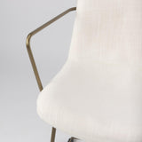 Mercana Sawyer Cream Fabric Wrap Gold Metal Frame Dining Chair