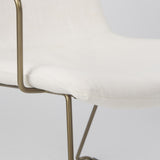 Mercana Sawyer Cream Fabric Wrap Gold Metal Frame Dining Chair