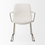Mercana Sawyer Cream Fabric Wrap Gold Metal Frame Dining Chair