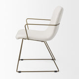 Mercana Sawyer Cream Fabric Wrap Gold Metal Frame Dining Chair
