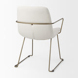 Mercana Sawyer Cream Fabric Wrap Gold Metal Frame Dining Chair