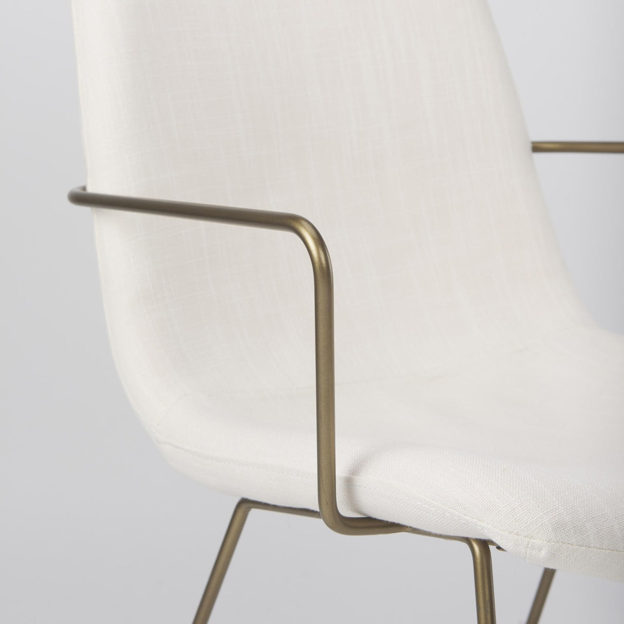 Mercana Sawyer Cream Fabric Wrap Gold Metal Frame Dining Chair