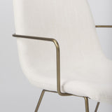 Mercana Sawyer Cream Fabric Wrap Gold Metal Frame Dining Chair