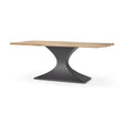 Mercana Maxton Light Brown Wood w/ Dark Gunmetal Iron Metal Dining Table