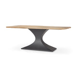 Mercana Maxton Light Brown Wood w/ Dark Gunmetal Iron Metal Dining Table