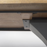 Mercana Maxton Light Brown Wood w/ Dark Gunmetal Iron Metal Dining Table