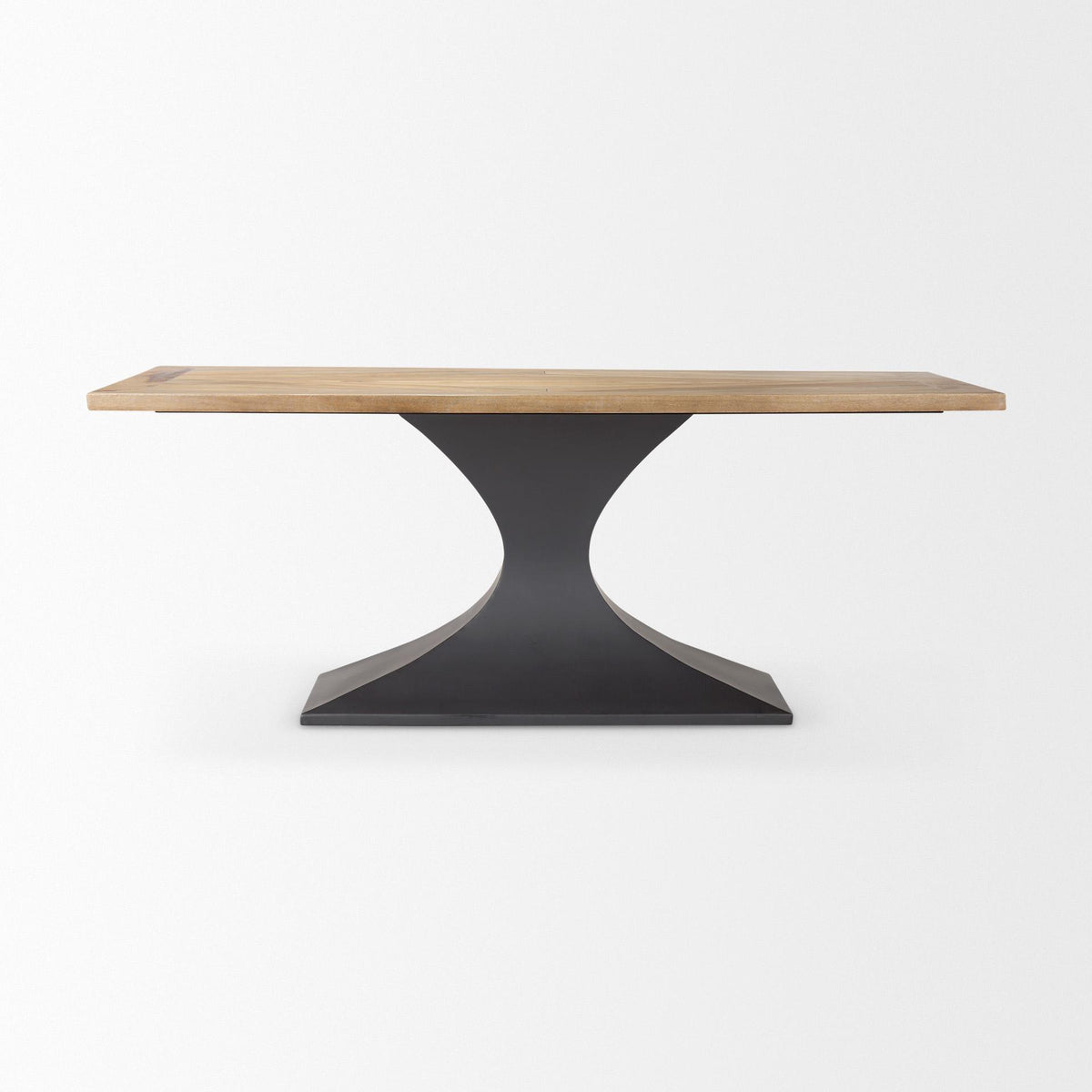 Mercana Maxton Light Brown Wood w/ Dark Gunmetal Iron Metal Dining Table