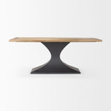 Mercana Maxton Light Brown Wood w/ Dark Gunmetal Iron Metal Dining Table