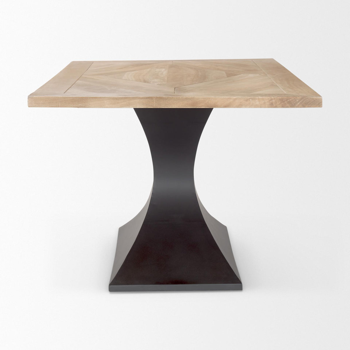 Mercana Maxton Light Brown Wood w/ Dark Gunmetal Iron Metal Dining Table