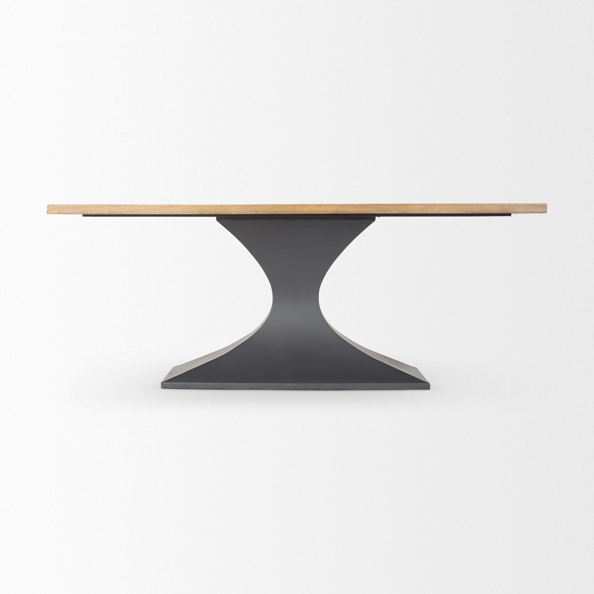 Mercana Maxton Light Brown Wood w/ Dark Gunmetal Iron Metal Dining Table