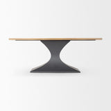 Mercana Maxton Light Brown Wood w/ Dark Gunmetal Iron Metal Dining Table