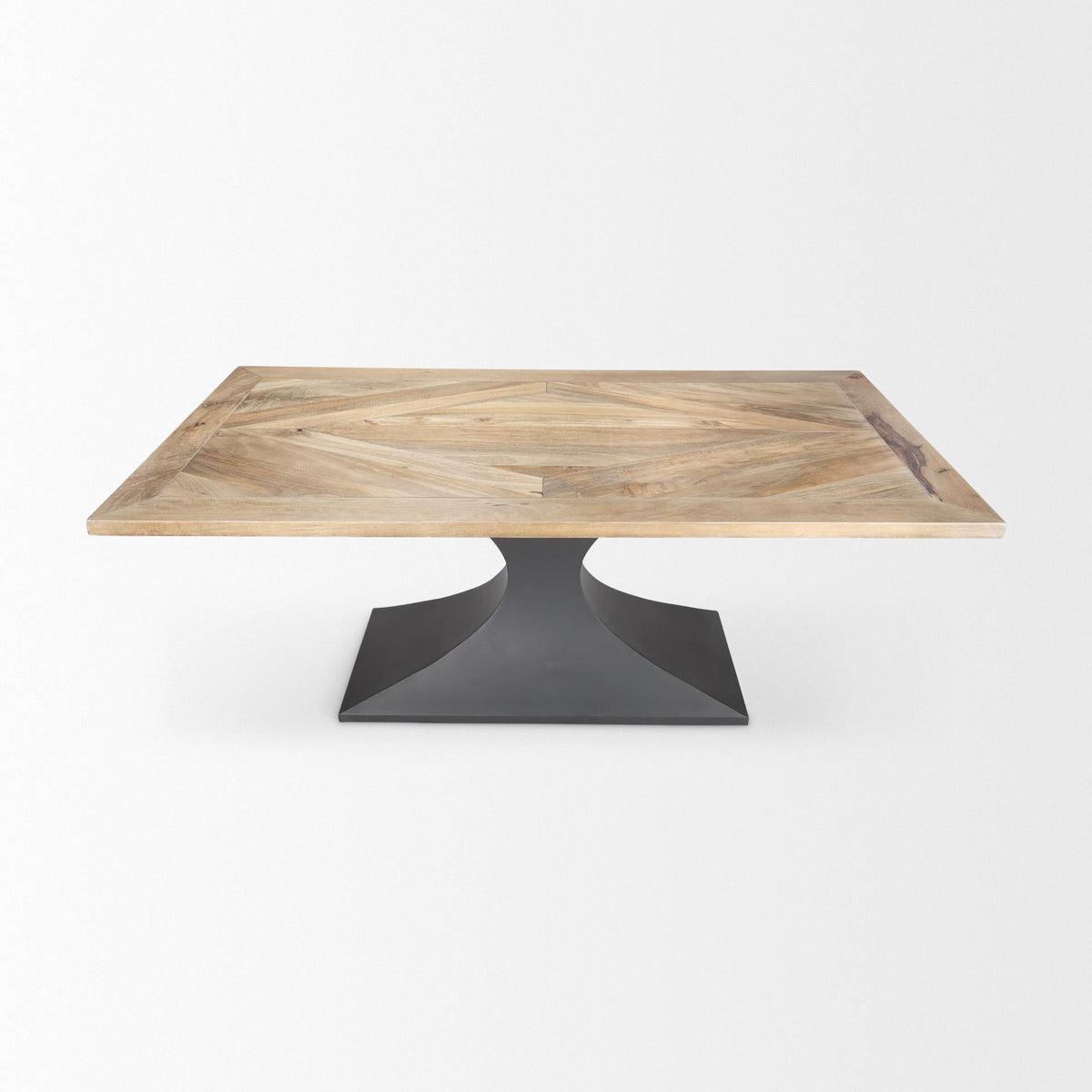 Mercana Maxton Light Brown Wood w/ Dark Gunmetal Iron Metal Dining Table