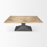 Mercana Maxton Light Brown Wood w/ Dark Gunmetal Iron Metal Dining Table