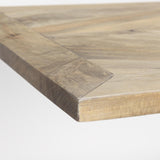 Mercana Maxton Light Brown Wood w/ Dark Gunmetal Iron Metal Dining Table