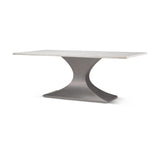 Mercana Maxton 79.0L x 39.0W x 30.0H Marble Top w/ Gunmetal Base Dining Table