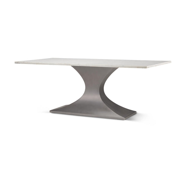Mercana Maxton 79.0L x 39.0W x 30.0H Marble Top w/ Gunmetal Base Dining Table