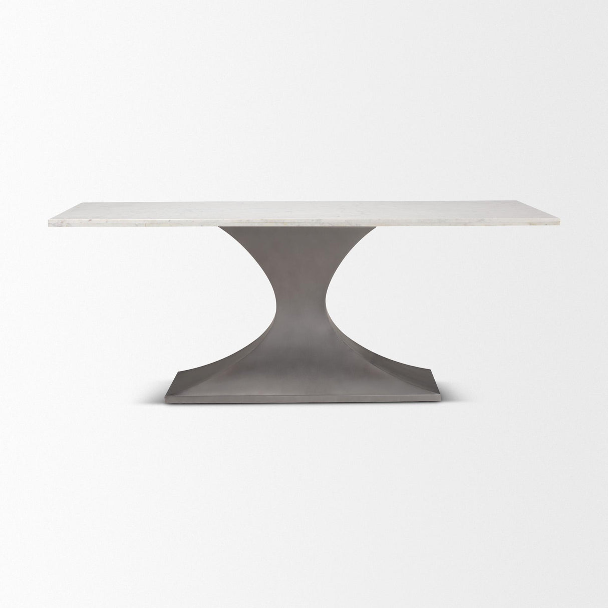 Mercana Maxton 79.0L x 39.0W x 30.0H Marble Top w/ Gunmetal Base Dining Table