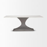 Mercana Maxton 79.0L x 39.0W x 30.0H Marble Top w/ Gunmetal Base Dining Table