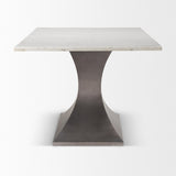 Mercana Maxton 79.0L x 39.0W x 30.0H Marble Top w/ Gunmetal Base Dining Table