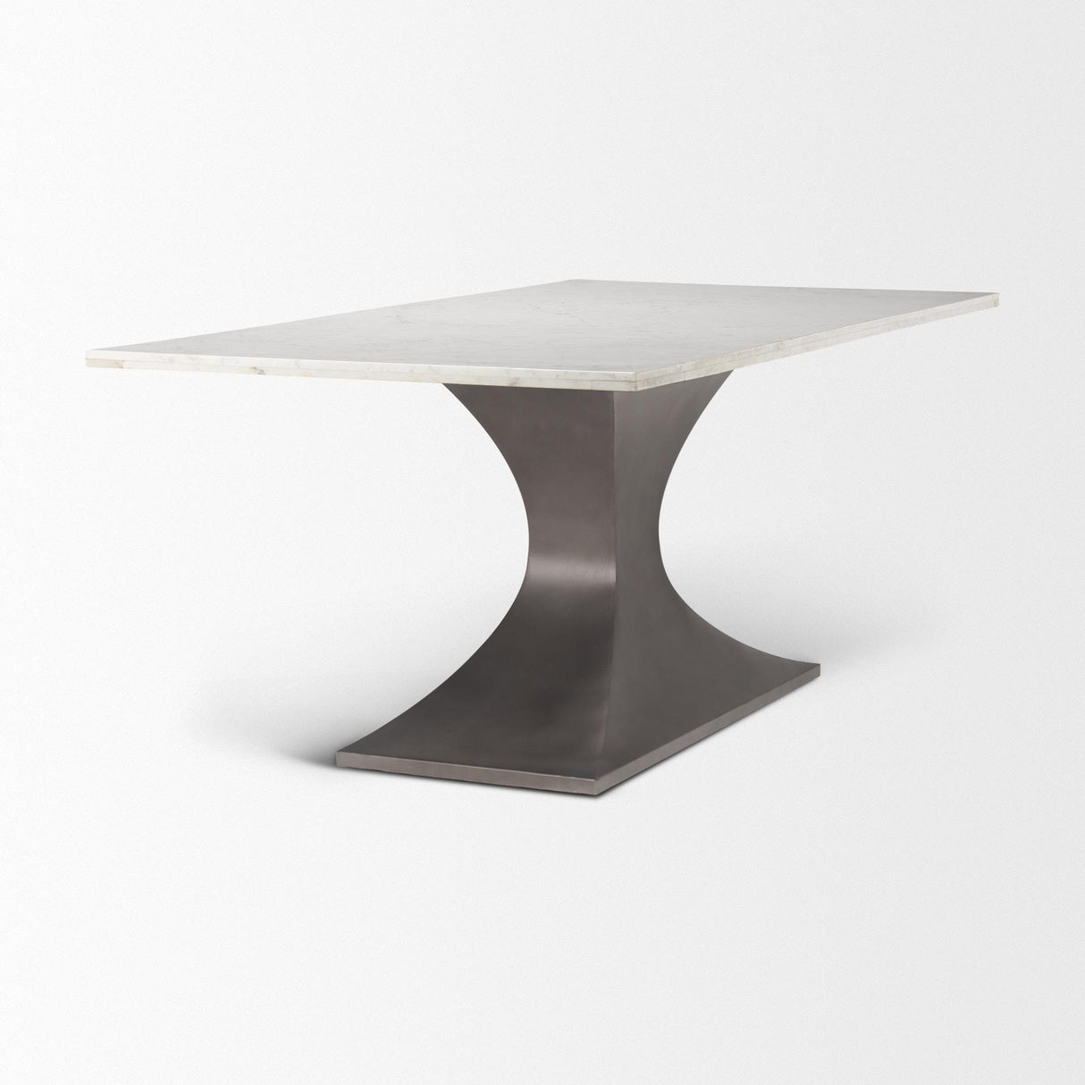 Mercana Maxton 79.0L x 39.0W x 30.0H Marble Top w/ Gunmetal Base Dining Table