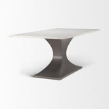 Mercana Maxton 79.0L x 39.0W x 30.0H Marble Top w/ Gunmetal Base Dining Table