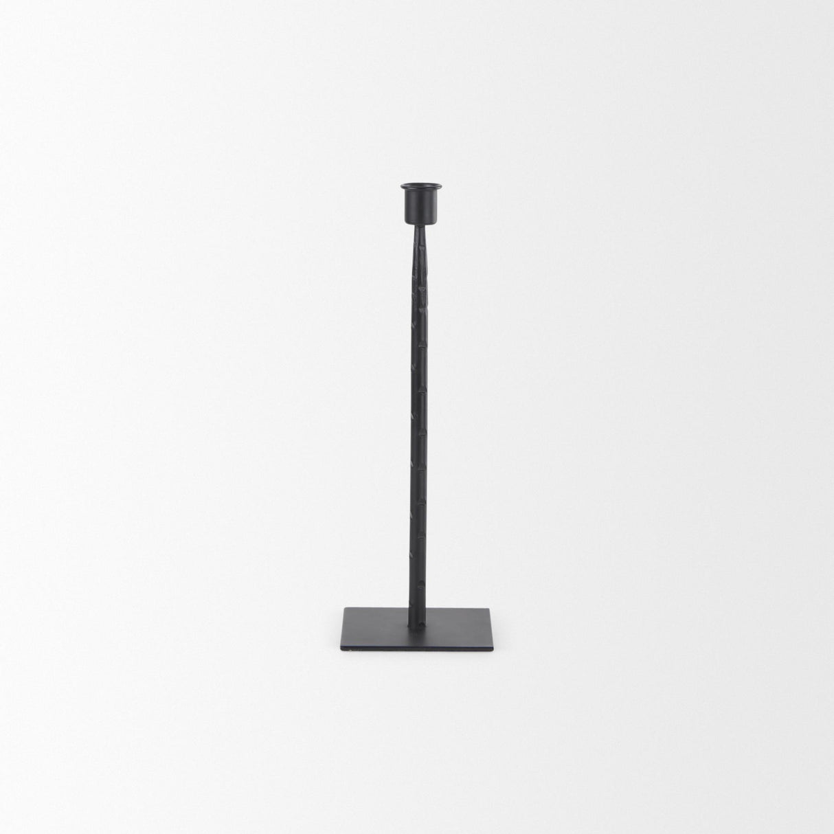 Mercana Porter 4.5L x 4.5W x 12.0H Small Black Iron Candle Holder