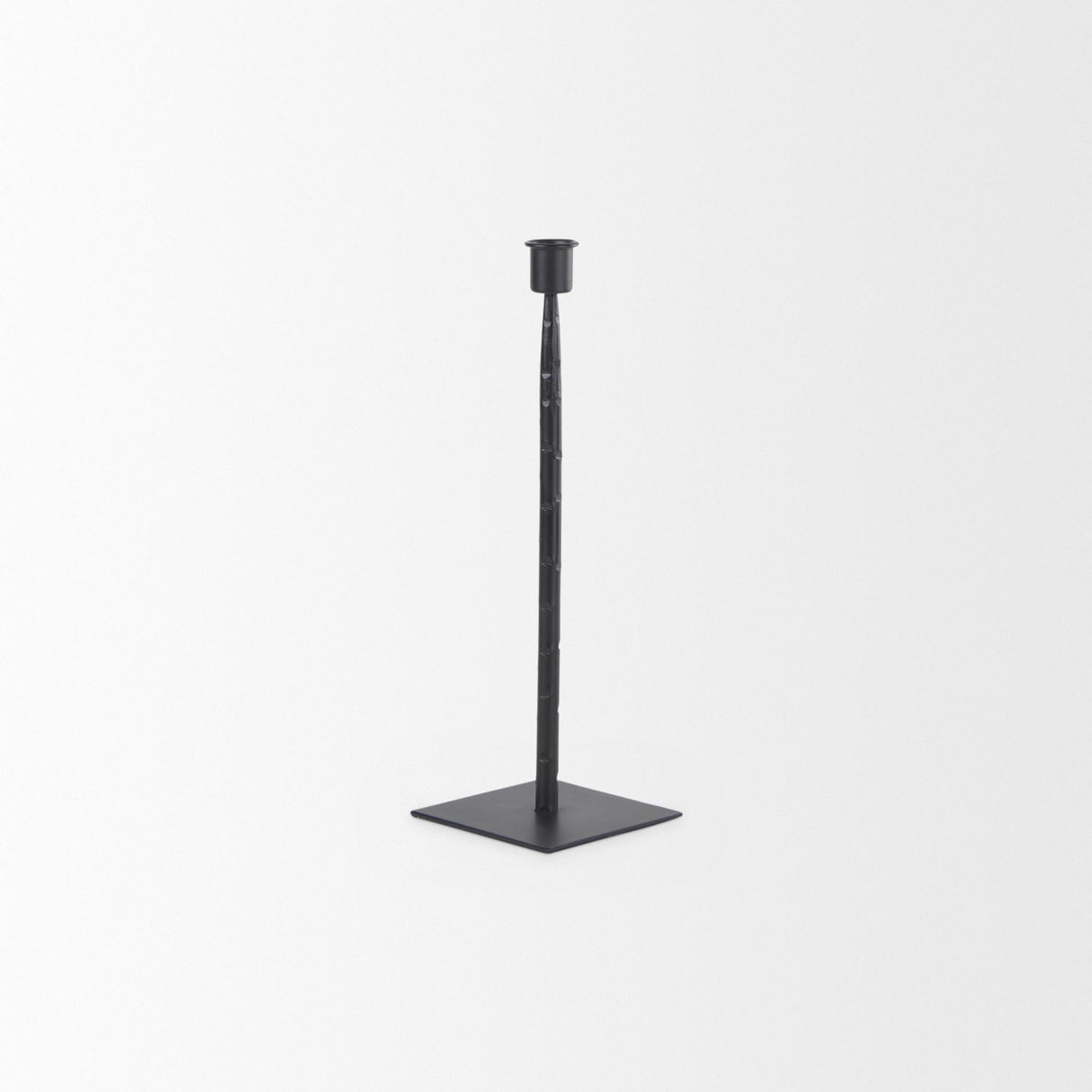 Mercana Porter 4.5L x 4.5W x 12.0H Small Black Iron Candle Holder