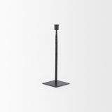 Mercana Porter 4.5L x 4.5W x 12.0H Small Black Iron Candle Holder