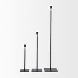 Mercana Porter 5.0L x 5.0W x 18.0H Medium Black Iron Candle Holder