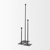 Mercana Porter 6.0L x 6.0W x 30.0H Large Black Iron Candle Holder