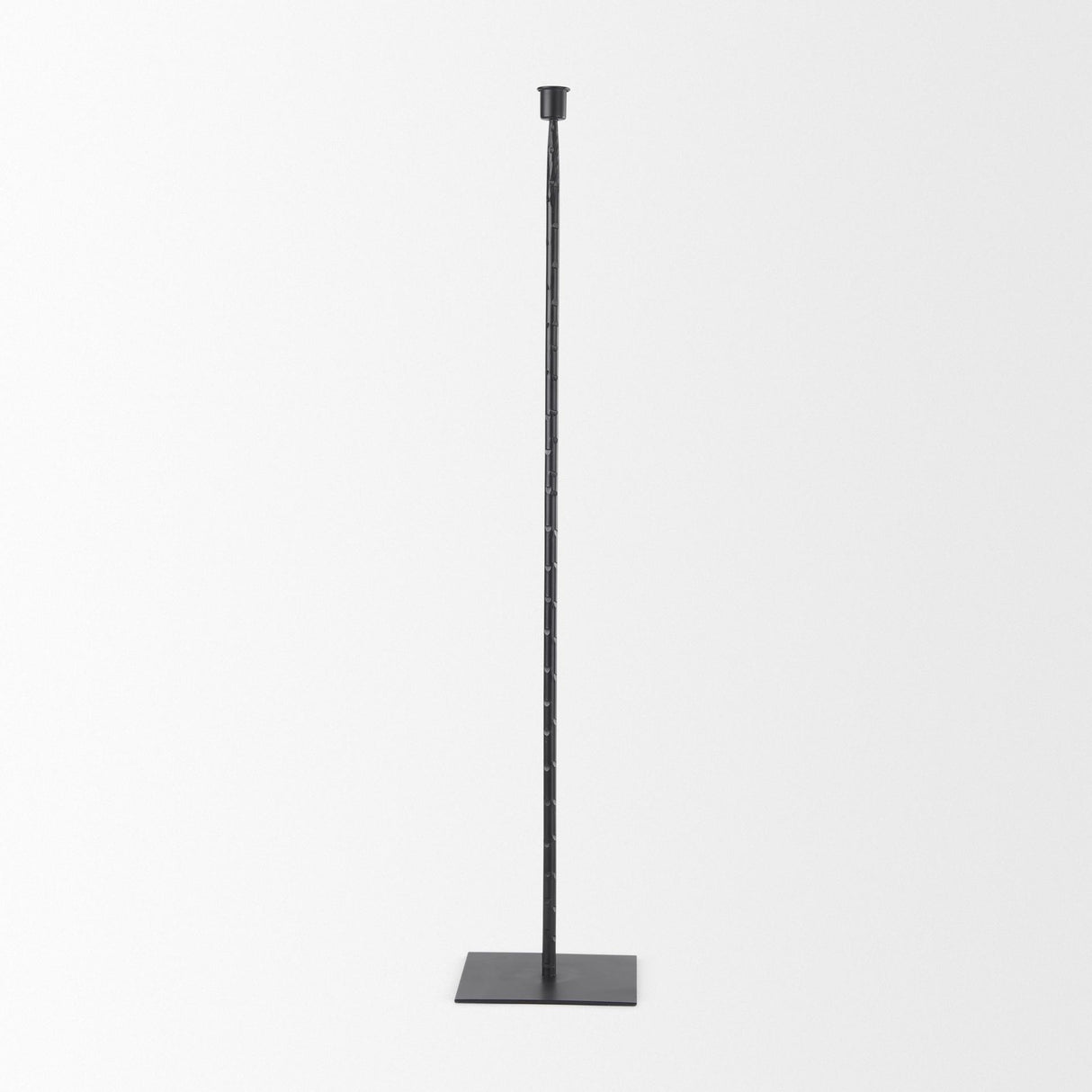 Mercana Porter 6.0L x 6.0W x 30.0H Large Black Iron Candle Holder