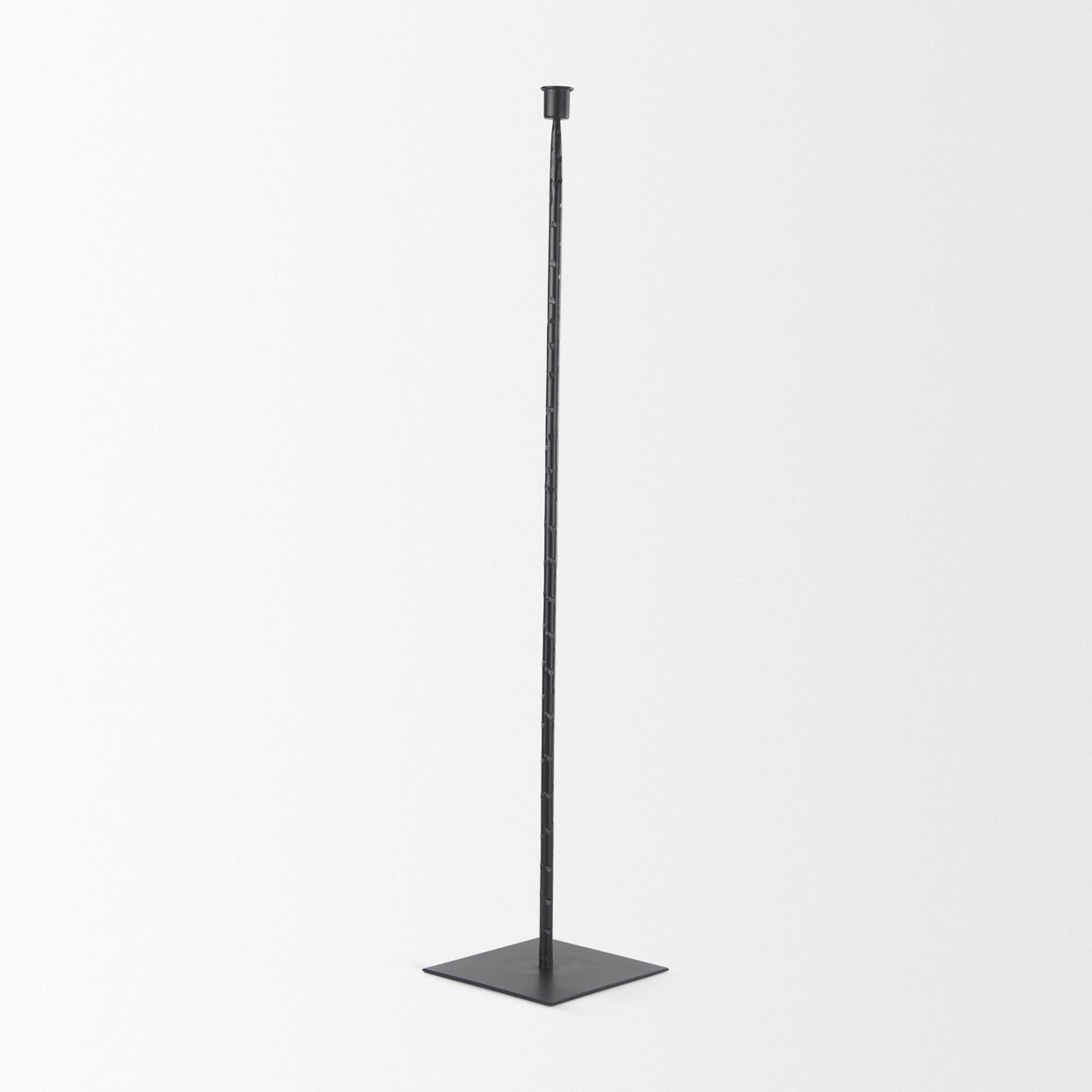 Mercana Porter 6.0L x 6.0W x 30.0H Large Black Iron Candle Holder