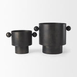 Mercana Juno 8.5H Large Black Iron Vase