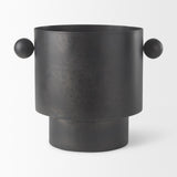 Mercana Juno 8.5H Large Black Iron Vase