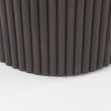 Mercana Terra 60L x 60W x 30H Dark Brown Wood Round Fluted Dining Table