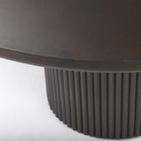 Mercana Terra 60L x 60W x 30H Dark Brown Wood Round Fluted Dining Table