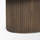 Mercana Terra 48L x 28W x 15H Dark Brown Wood Oval Fluted Coffee Table