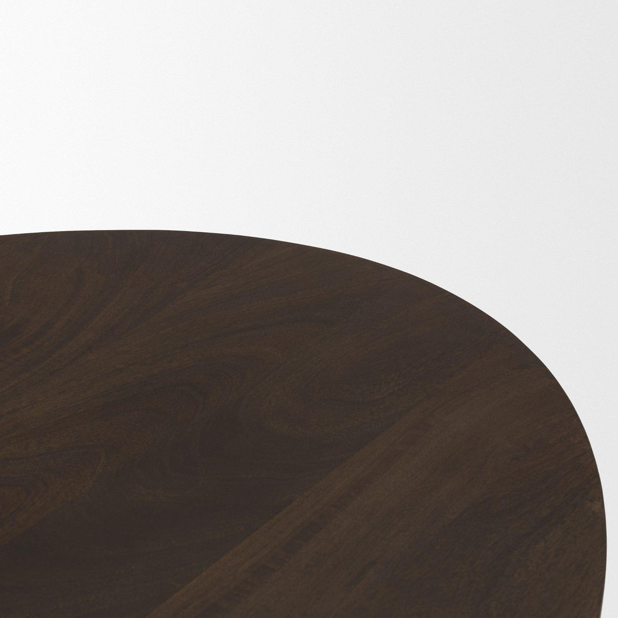 Mercana Terra 48L x 28W x 15H Dark Brown Wood Oval Fluted Coffee Table